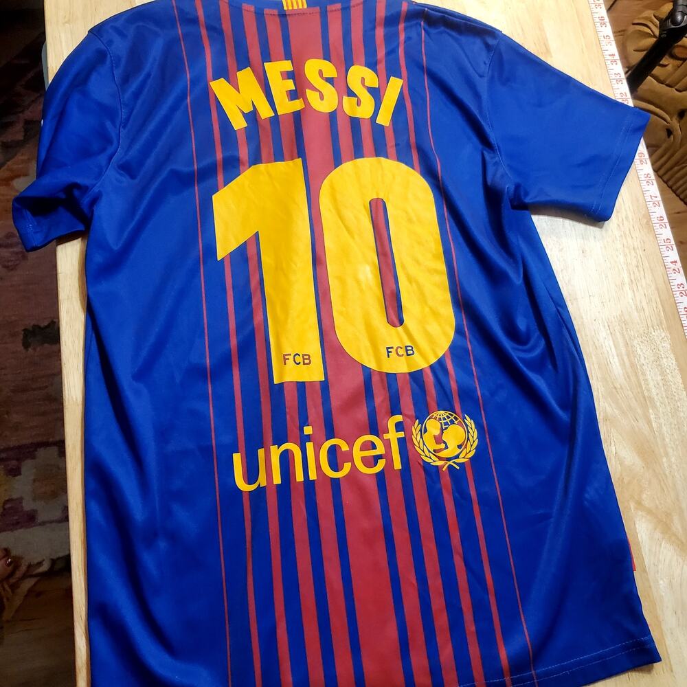 Fcb Rakuten Barcelona Messi Jersey #10 Size Small Futbol Soccer Blue - Picture 9 of 10